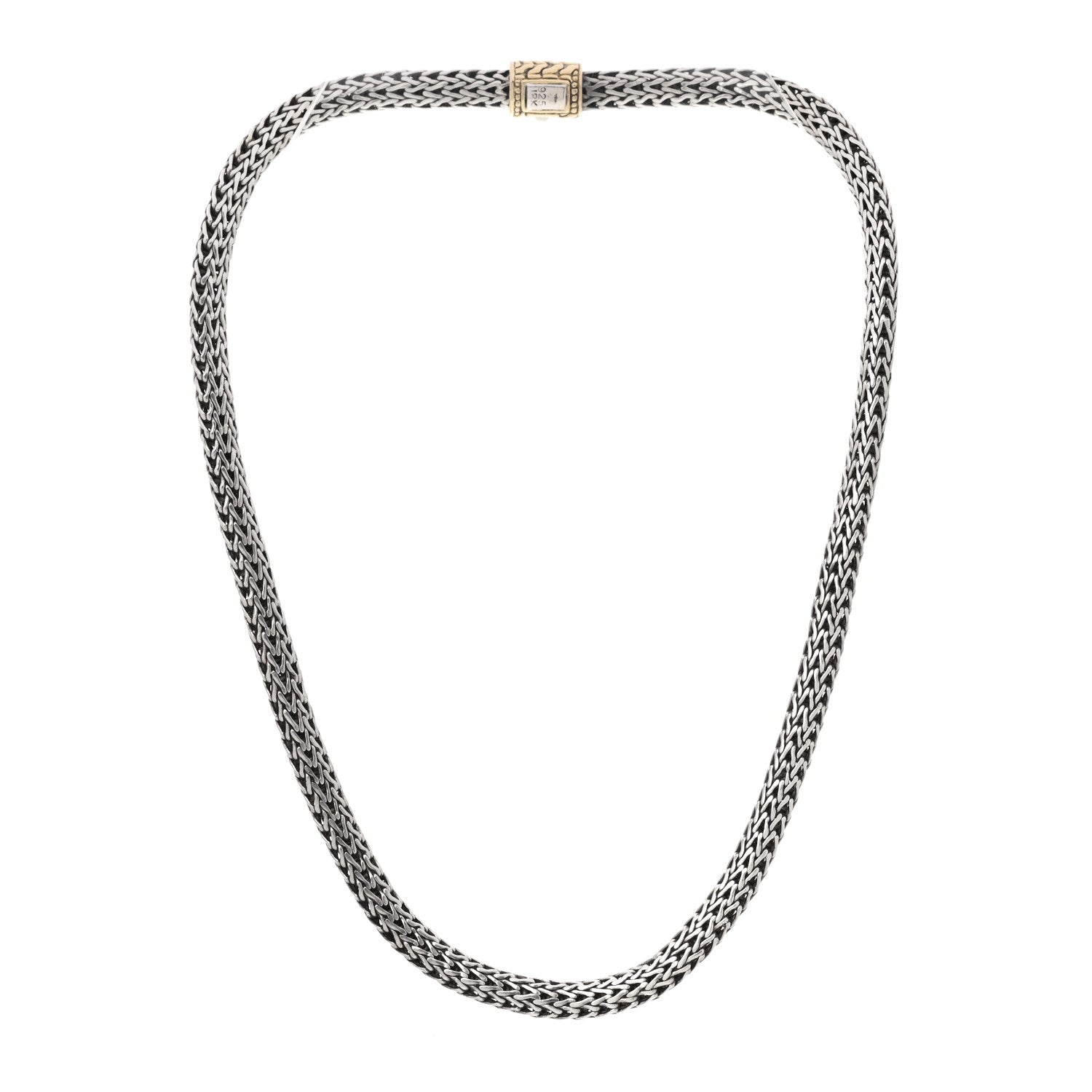 John Hardy Sterling Silver 18K Yellow Gold 6mm Classic Chain Necklace 3 of 4