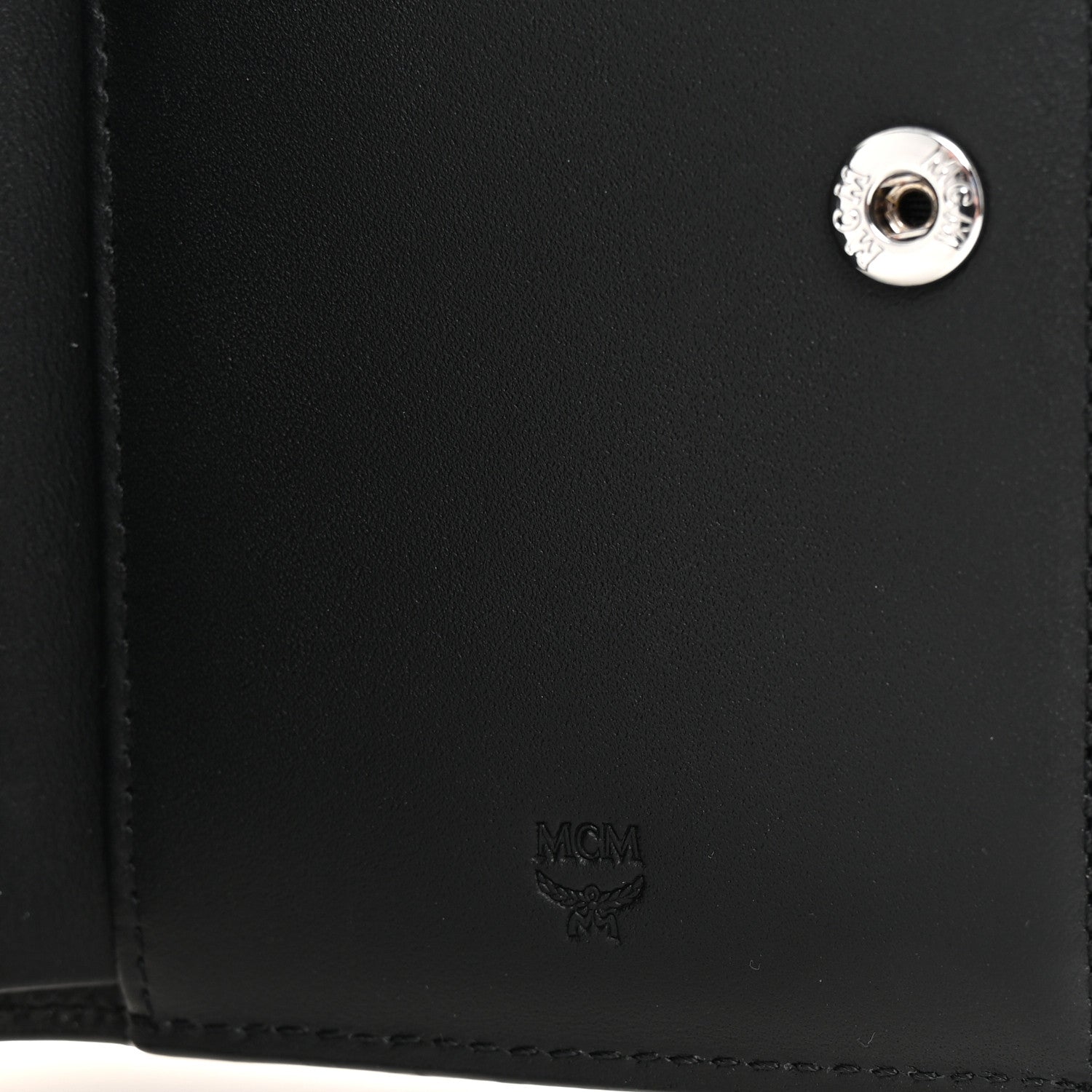 MCM Visetos Mini Bifold Zip Card Wallet Black 6 of 7