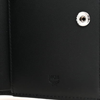 MCM Visetos Mini Bifold Zip Card Wallet Black 6 of 7
