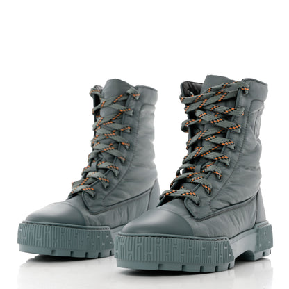 Hermes Calfskin Parachute Fresh Ankle Boots 37.5 Bleu Pinede 3 of 7
