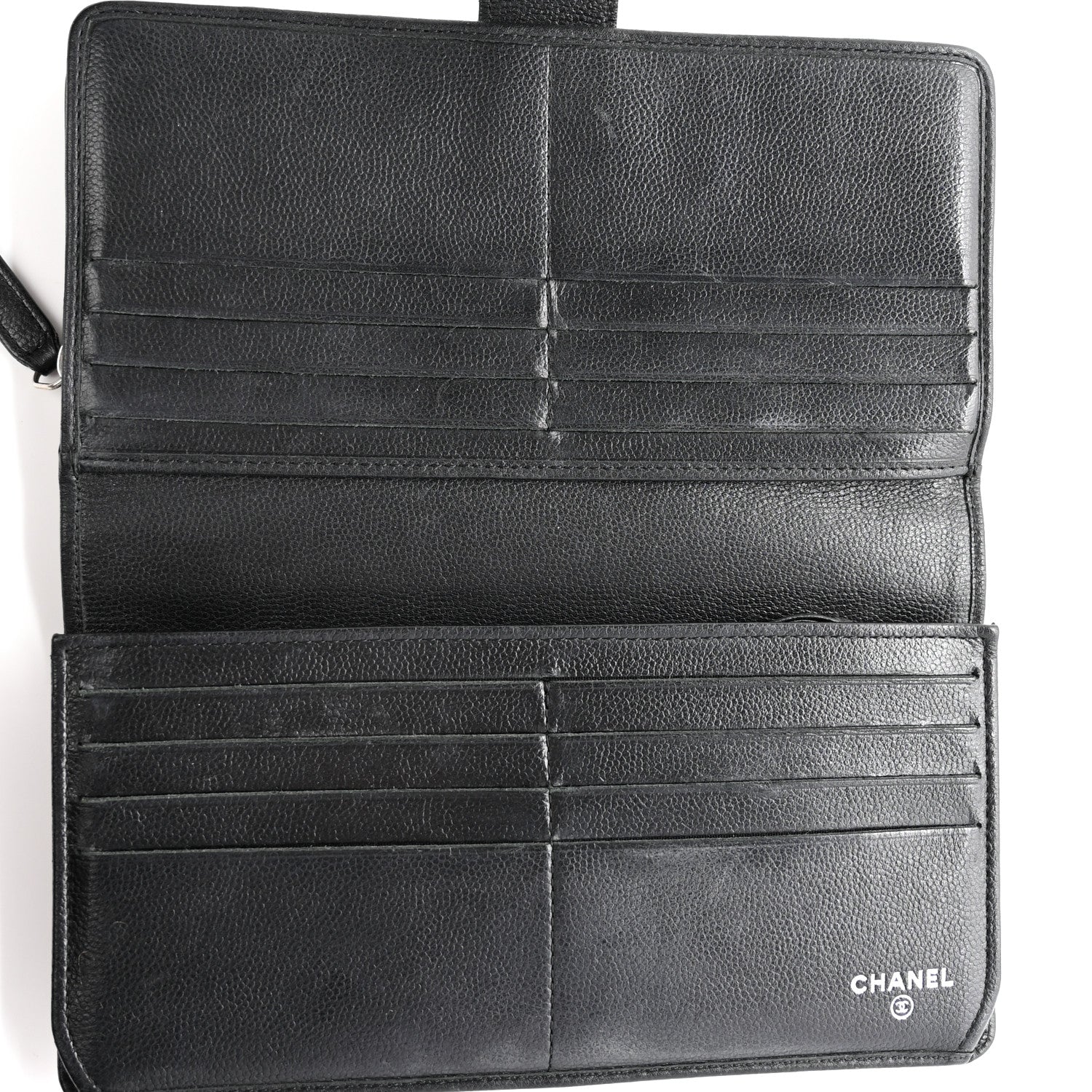 Chanel Caviar Sevruga French Long Wallet Black 5 of 15