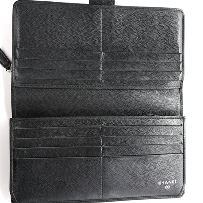 Chanel Caviar Sevruga French Long Wallet Black 5 of 15