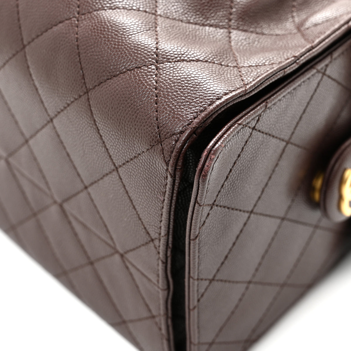 Caviar Quilted Medium Chanel 25 Handbag Dark Brown