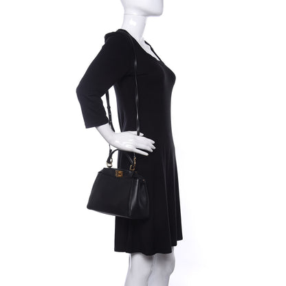 Fendi Nappa Mini Peekaboo Iconic Satchel Black 2 of 8