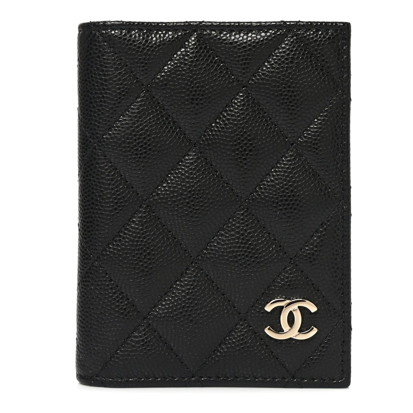 Caviar Quilted Card Holder Wallet Black