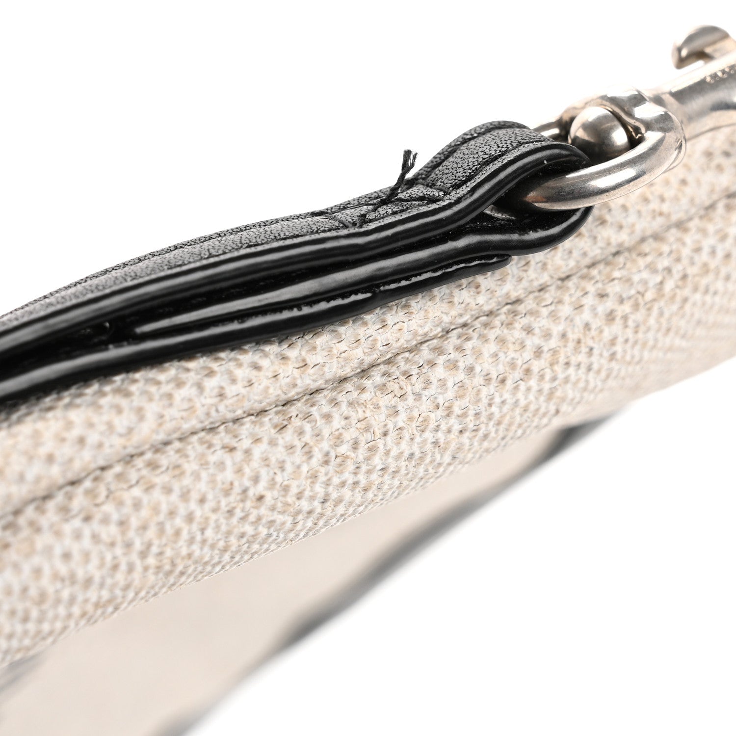 Saint Laurent Linen Canvas Rive Gauche Zipped Pouch Optic White 10 of 11