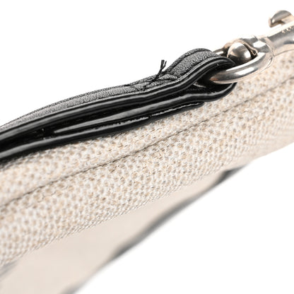 Saint Laurent Linen Canvas Rive Gauche Zipped Pouch Optic White 10 of 11