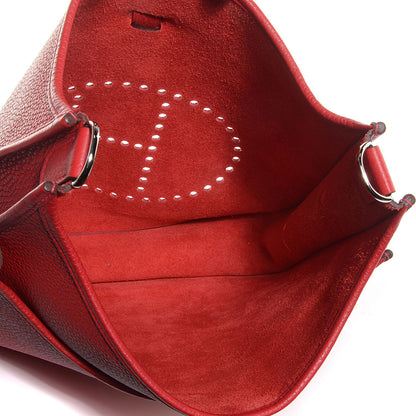 Hermes Taurillon Clemence Evelyne III GM Rouge Casaque 11 of 15