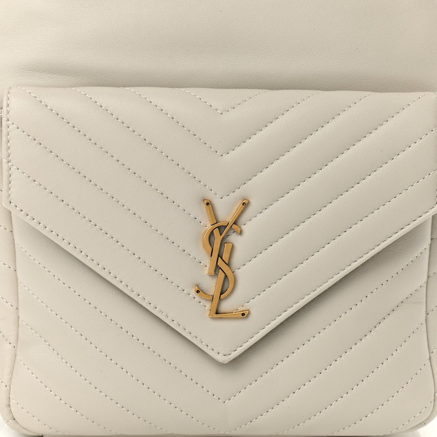 Saint Laurent Lambskin Matelasse Monogram Joe Backpack Cream 8 of 10