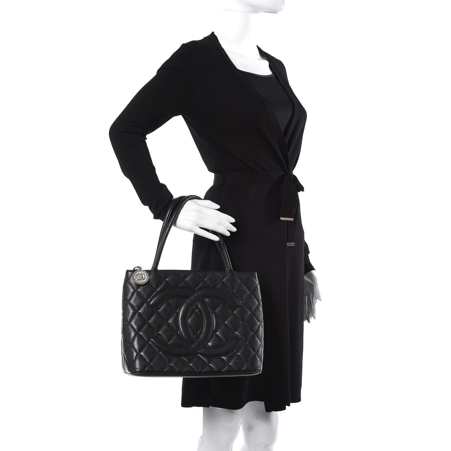 Chanel Caviar Quilted Medallion Tote Black 2 of 13