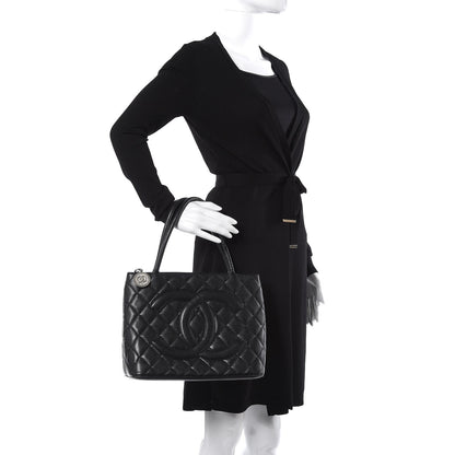 Chanel Caviar Quilted Medallion Tote Black 2 of 13