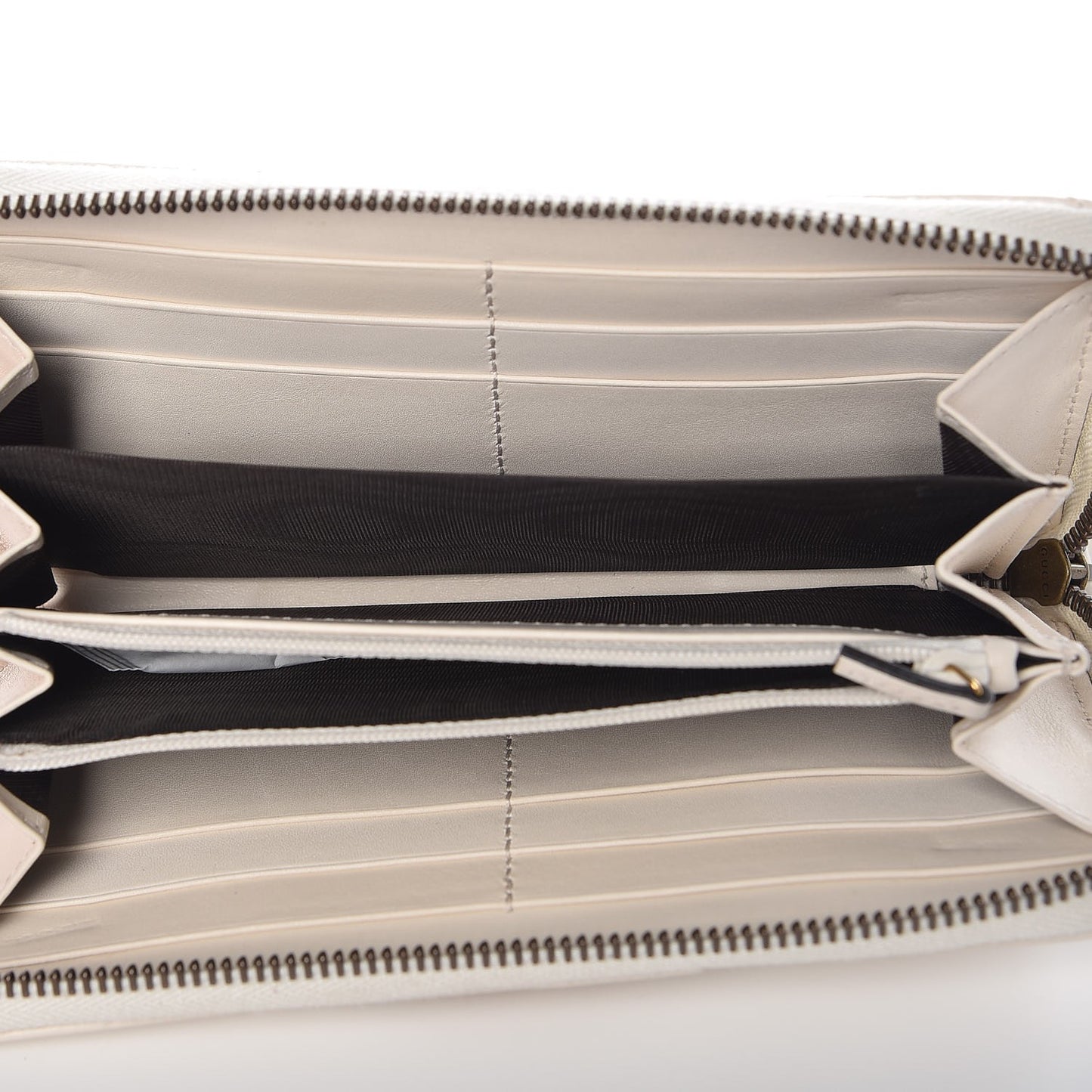 Calfskin Matelasse GG Marmont Zip Around Wallet White