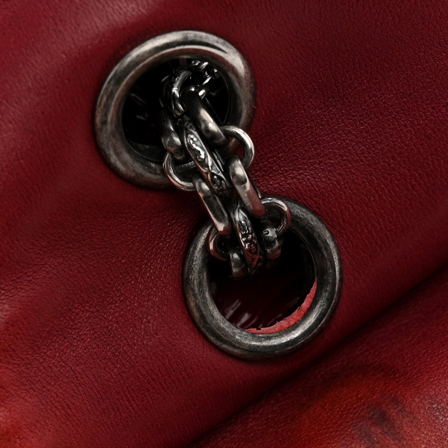 Chanel Distressed Patent Quilted 2.55 Reissue 227 Flap Raspberry Red 12 of 12