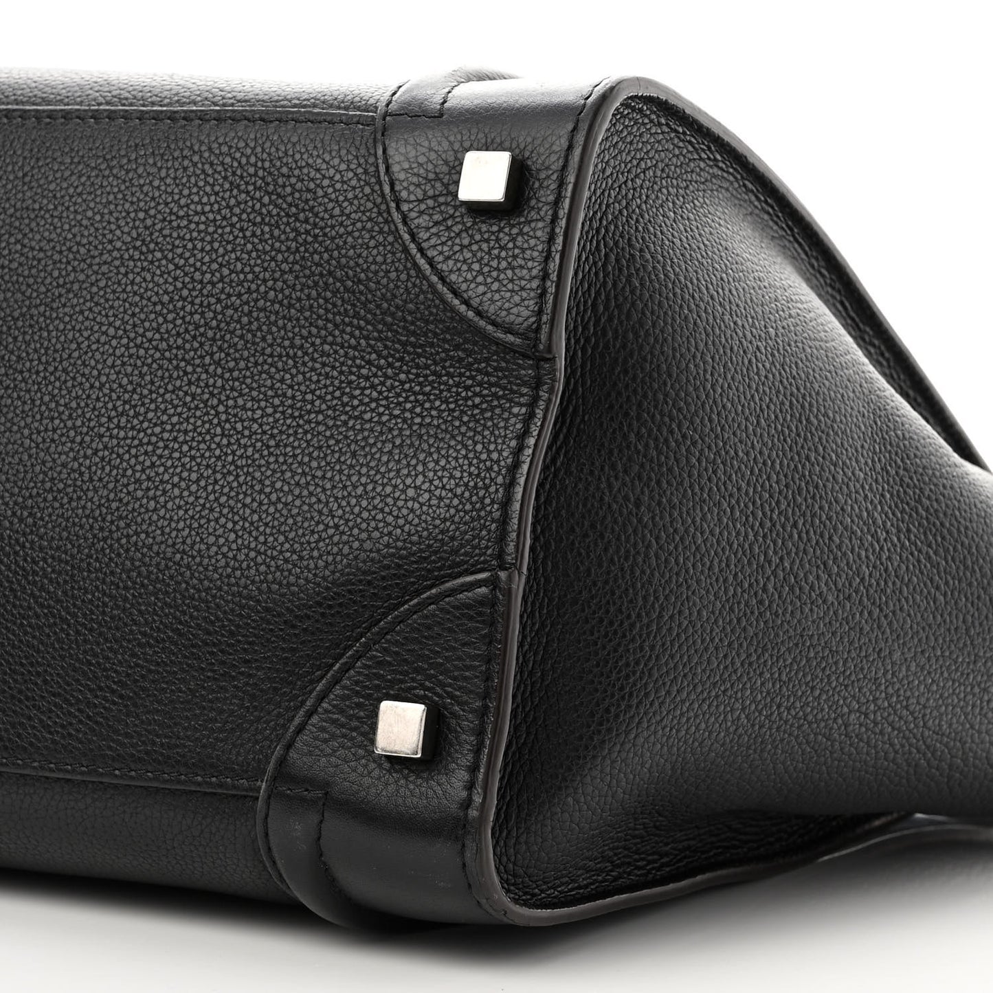Drummed Calfskin Mini Luggage Black
