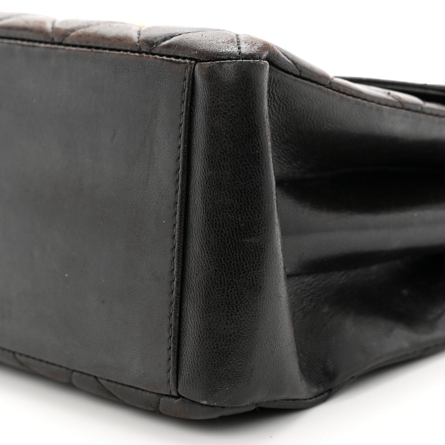Lambskin Quilted CC Flap Shoulder Bag Black