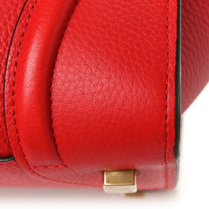 Celine Drummed Calfskin Mini Luggage Coquelicot 10 of 12