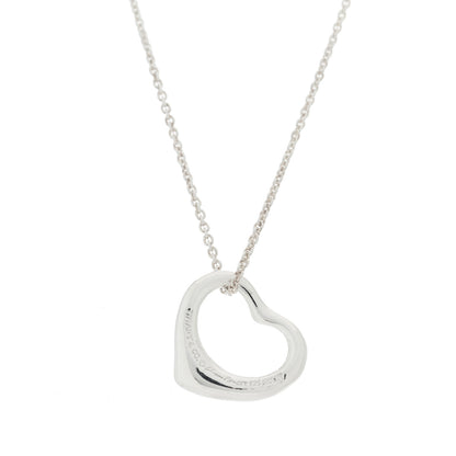 Tiffany Sterling Silver 16mm Elsa Peretti Open Heart Pendant Necklace 4 of 5