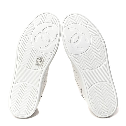 Chanel Calfskin Womens Logo Sneakers 39.5 White Black 5 of 8