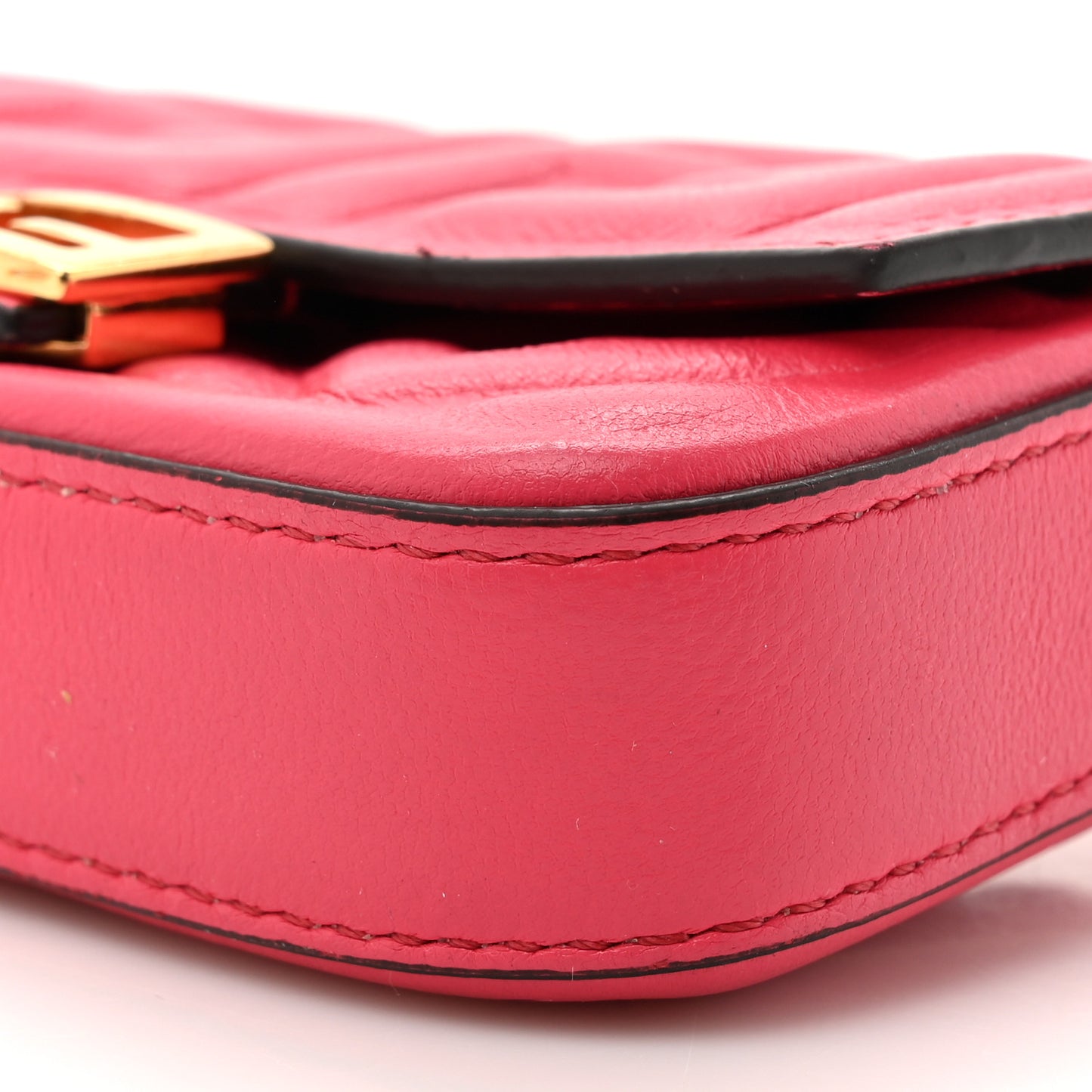 Nappa Matisse FF Embossed Nano Baguette Charm Lampone