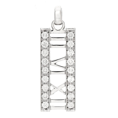 Tiffany 18K White Gold Diamond Atlas Bar Pendant 1 of 4