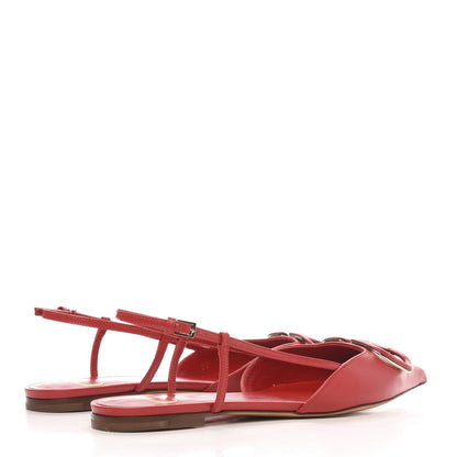 Valentino Garavani Nappa Vlogo Slingback Flats 38 Rouge Pur 4 of 9