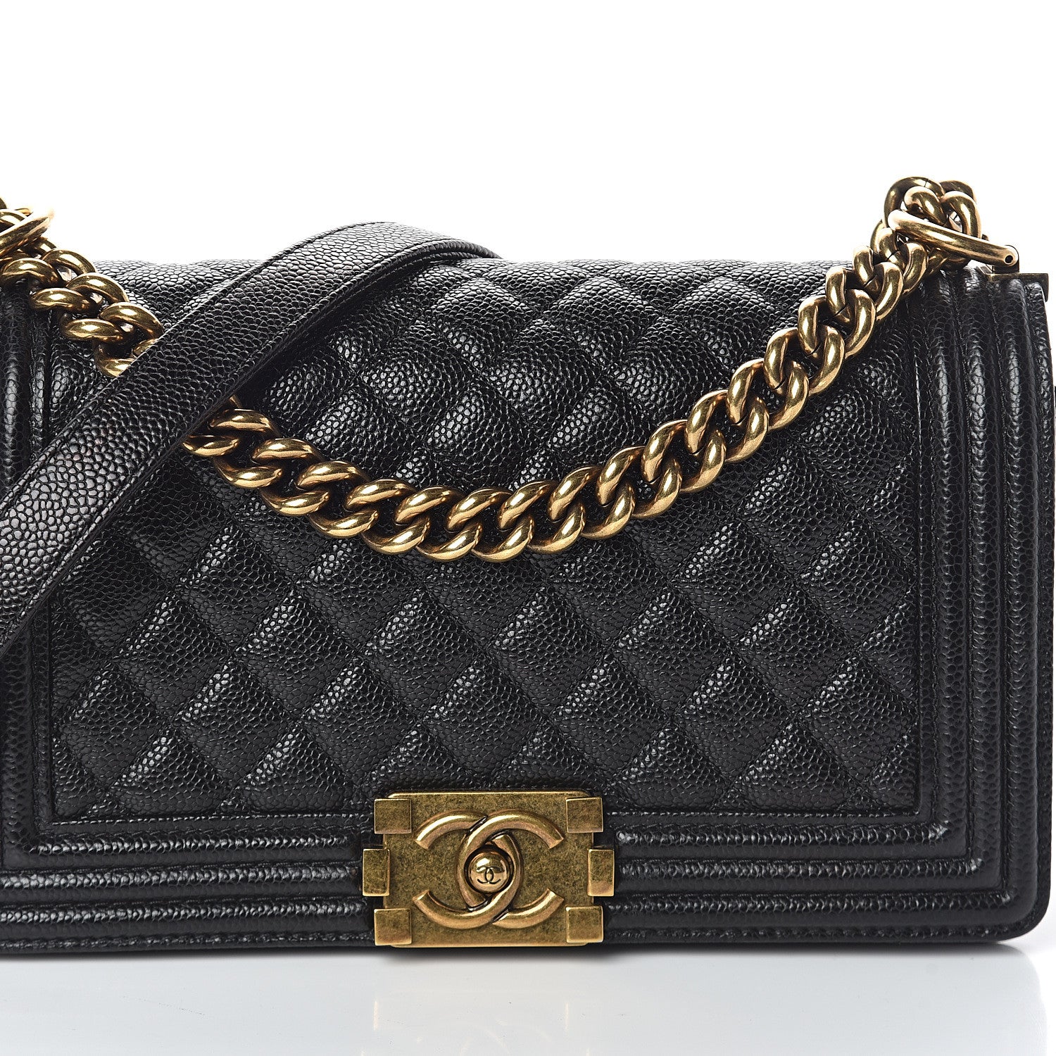 Chanel Caviar Quilted Medium Boy Flap Black 7 of 9