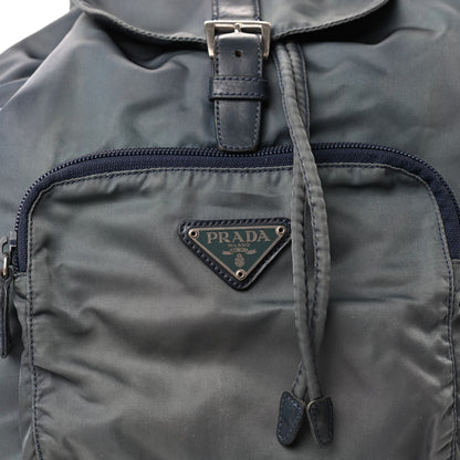 Prada Nylon Vela Cinch Backpack Blue 10 of 10