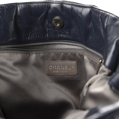 Chanel Lambskin Quilted Hidden Chain Tote Navy 6 of 11