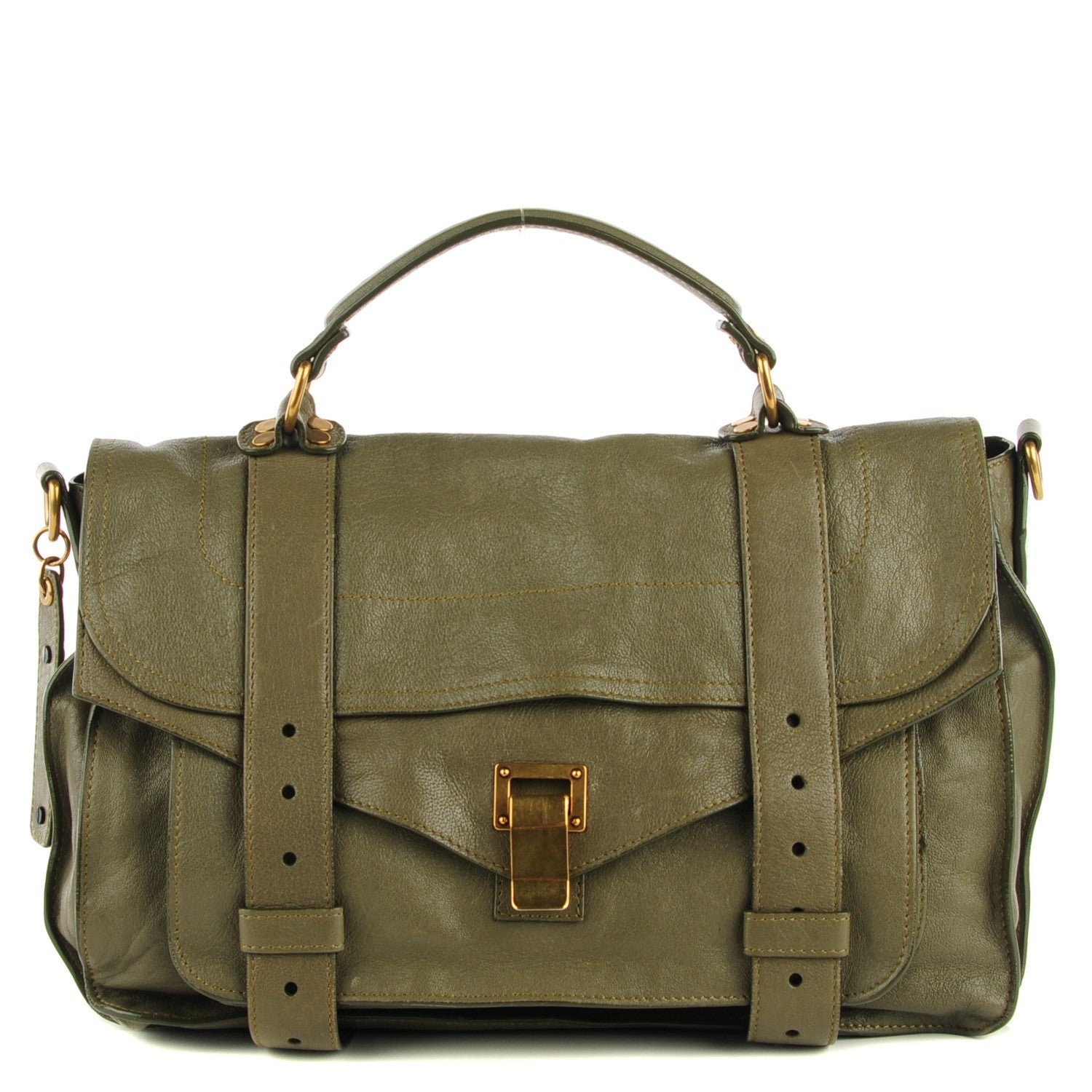 Proenza Schouler Lambskin Medium PS1 Satchel Dark Olive 1 of 13
