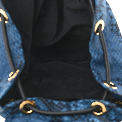 Burberry Nylon Python Print Medium Rucksack Backpack Blue 5 of 12
