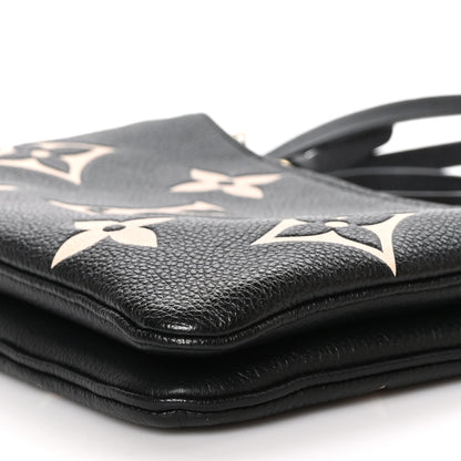 Louis Vuitton Empreinte Monogram Giant Double Zip Pochette Black Cream 10 of 13