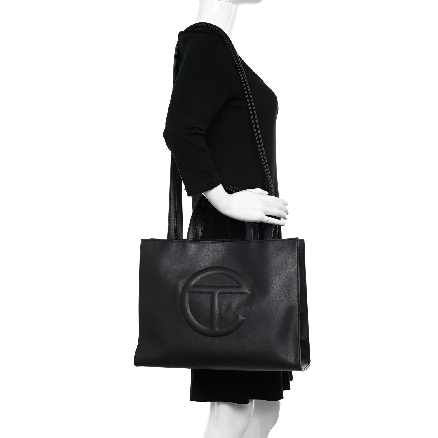 Telfar Vegan Leather Medium Shopping Bag Black 2 of 11