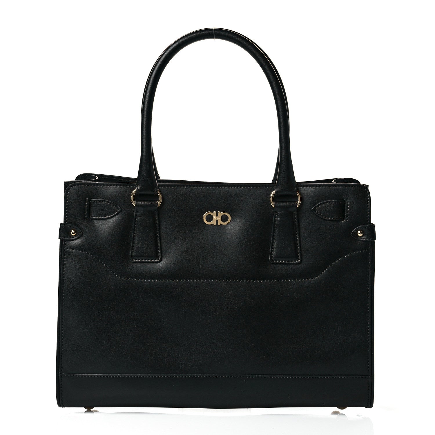 Salvatore Ferragamo Calfskin Beky Tote Black 1 of 9
