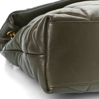 Saint Laurent Lambskin Quilted Medium Loulou Puffer Monogram Chain Satchel Seaweed 7 of 8