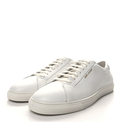 Saint Laurent Calfskin Andy Low Top Sneakers 46 Mystic White 3 of 8