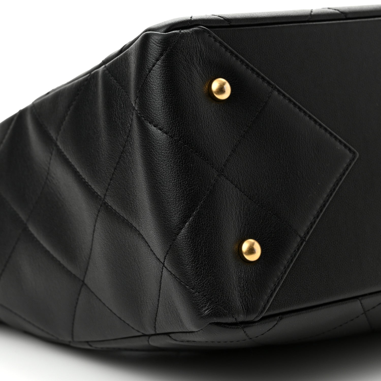 Chanel Calfskin Quilted Chain Shopping Tote Black 8 of 9