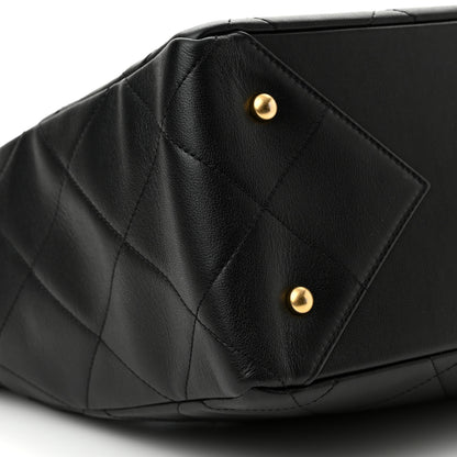Chanel Calfskin Quilted Chain Shopping Tote Black 8 of 9
