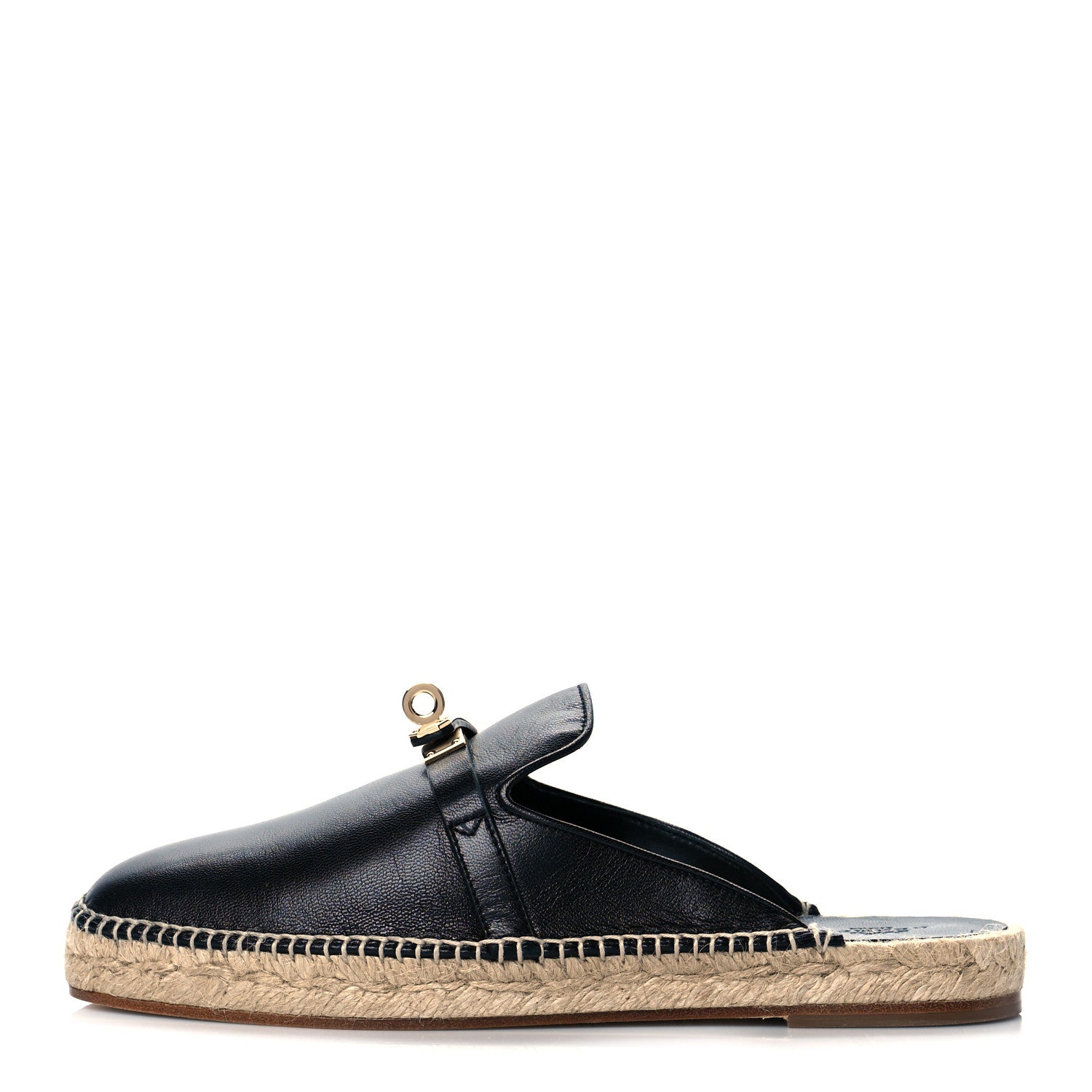 Hermes Goatskin Feria Espadrille 38 Black 1 of 9