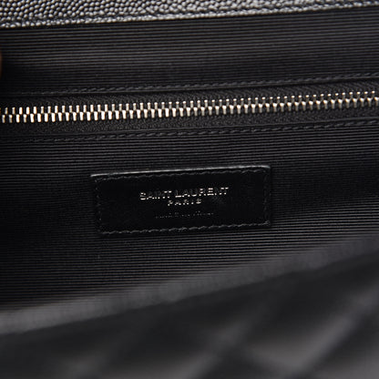 Saint Laurent Grain De Poudre Large Tri-Quilt Monogram Satchel Black 6 of 10