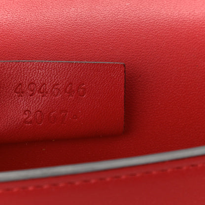Gucci Calfskin Super Mini Sylvie Chain Shoulder Bag Hibiscus Red 7 of 14