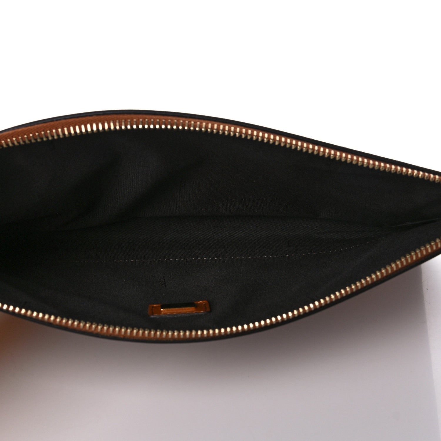 Fendi Vitello King Logo Embossed Medium Flat Pouch Cuoio 5 of 17