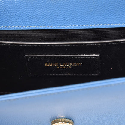Saint Laurent Grain De Poudre Small Classic Monogram Kate Satchel Blue Clair 6 of 15