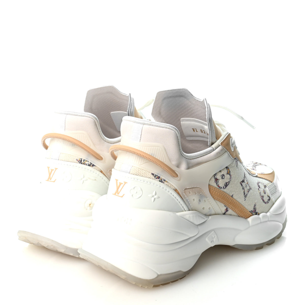 Monogram Tweed Calfskin Run 55 Sneakers 37 White