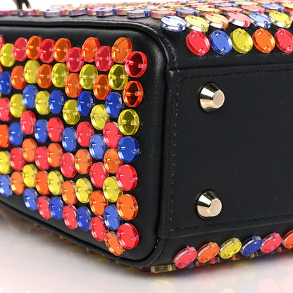 Christian Dior Sequin Calfskin Mini Lady Dior Black Multicolor 5 of 10