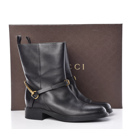 Gucci Calfskin Tess Horsebit Ankle Boots 42 Black 15 of 15