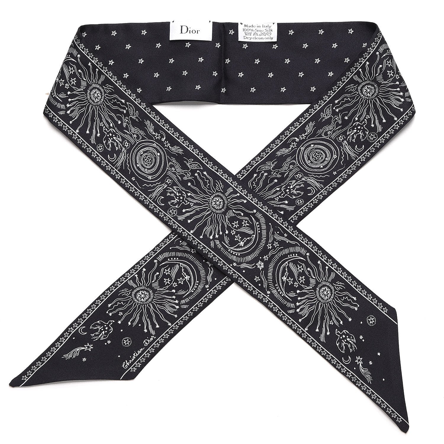 Christian Dior Silk Mitzah Scarf Black 1 of 4