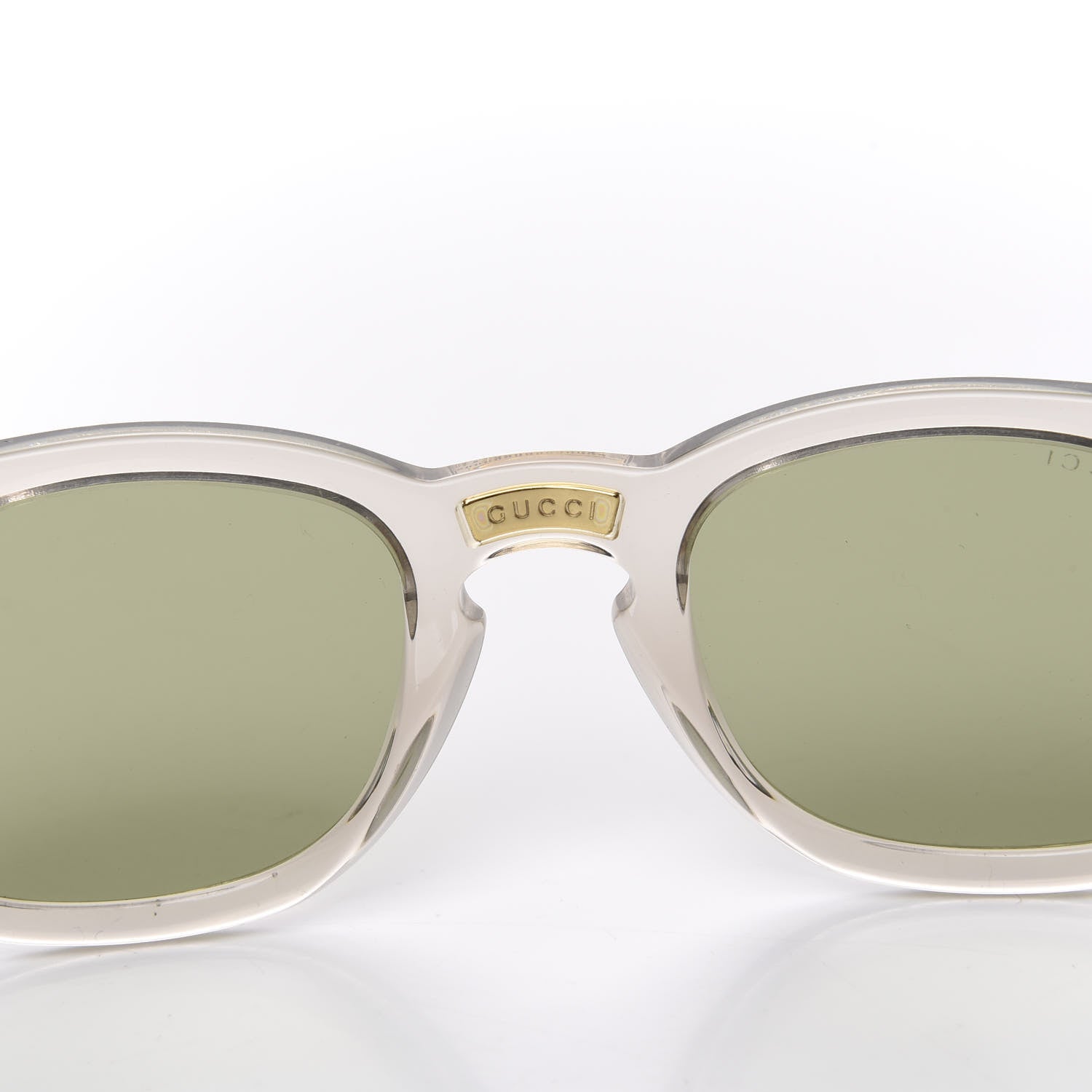 Gucci Acetate Square Frame Opulent Luxury GG0181S Sunglasses Grey Transparent 6 of 8