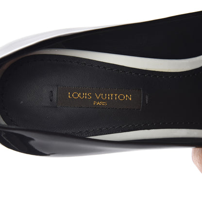 Louis Vuitton Patent Calfskin Eyeline Open Toe Pumps 36.5 Black 9 of 12