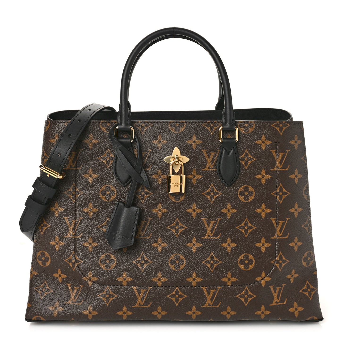 Monogram Flower Tote Black