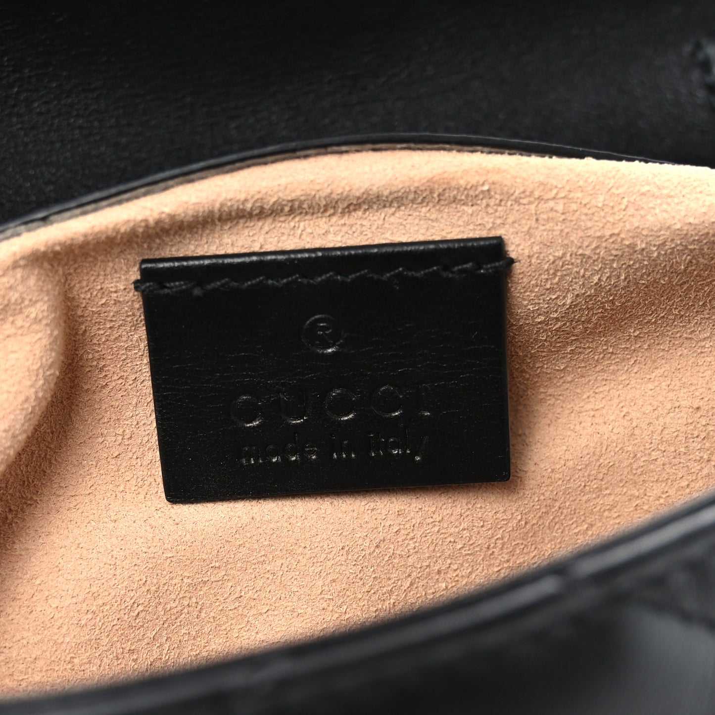 Calfskin Matelasse Super Mini GG Marmont Shoulder Bag Black